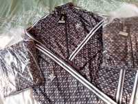 Komplet męski dresowy Adidas Performance, czarny monogram L promocja