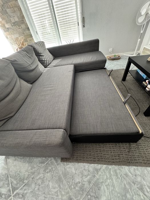 Sofá chaise longue cinza