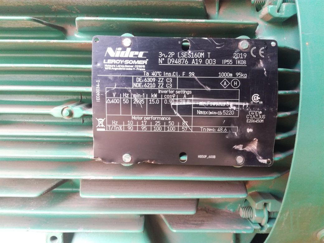 Двигатель NIDEC Leroy Somer 15 КВт 3000 Об.