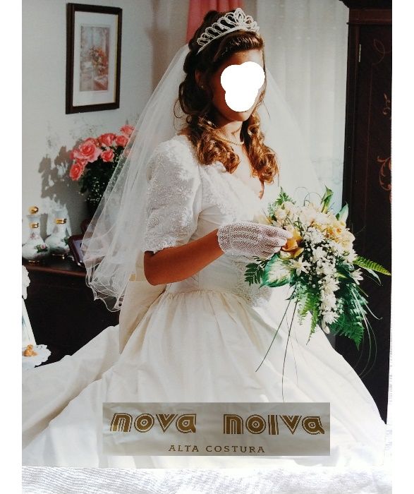 Vestido Noiva de Alta Costura em Seda Selvagem