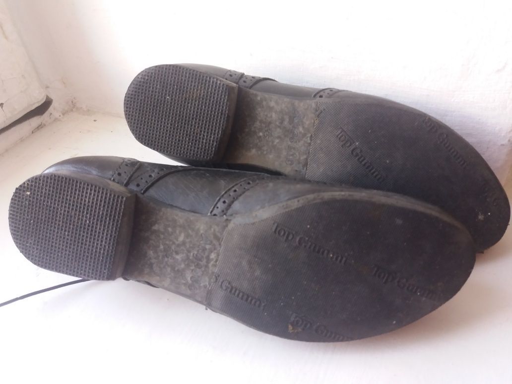 Buty skórzane do komunii typu oxford oksford czarne rozm. 35