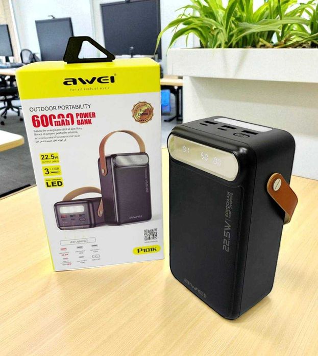 Зовнішній акумулятор 60000 мАг – зарядка для всіх гаджетів power bank