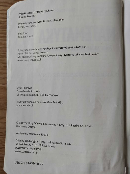 Matematyka 1 Zbiór zadań do liceów i techników Zakres rozszerzony