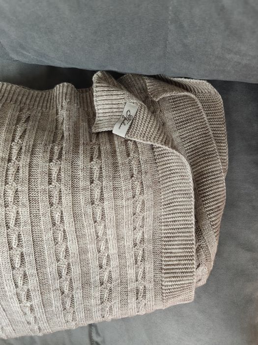 Теплий та якісний плед Прованс Soft косы 220х240 см Латте