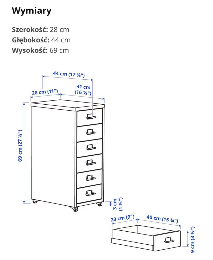 Szafka komoda ikea Helmer biała