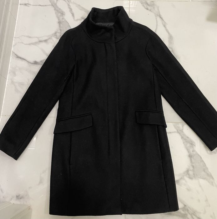 Wełniany , czarny płaszcz Zara