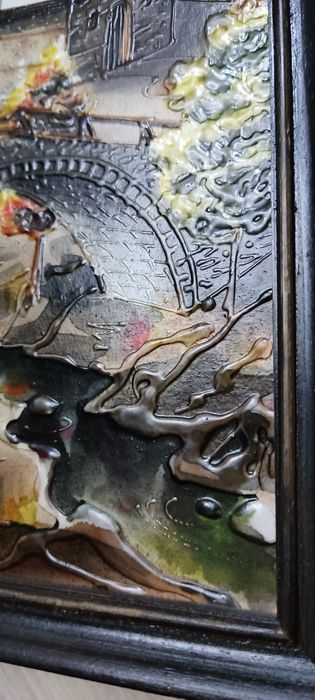 Stary obraz ręcznie malowany - sygnowany