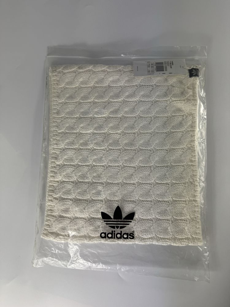 Nowy Adidas komin kremowy damski gruby splot