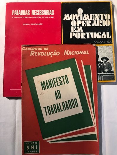 3 livros politicos Palavras Necessárias+Movimento do proletariado+Mani