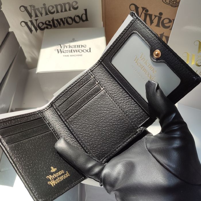 Оригінал Vivienne Westwood гаманець шкіряний чорний глянець монетниця
