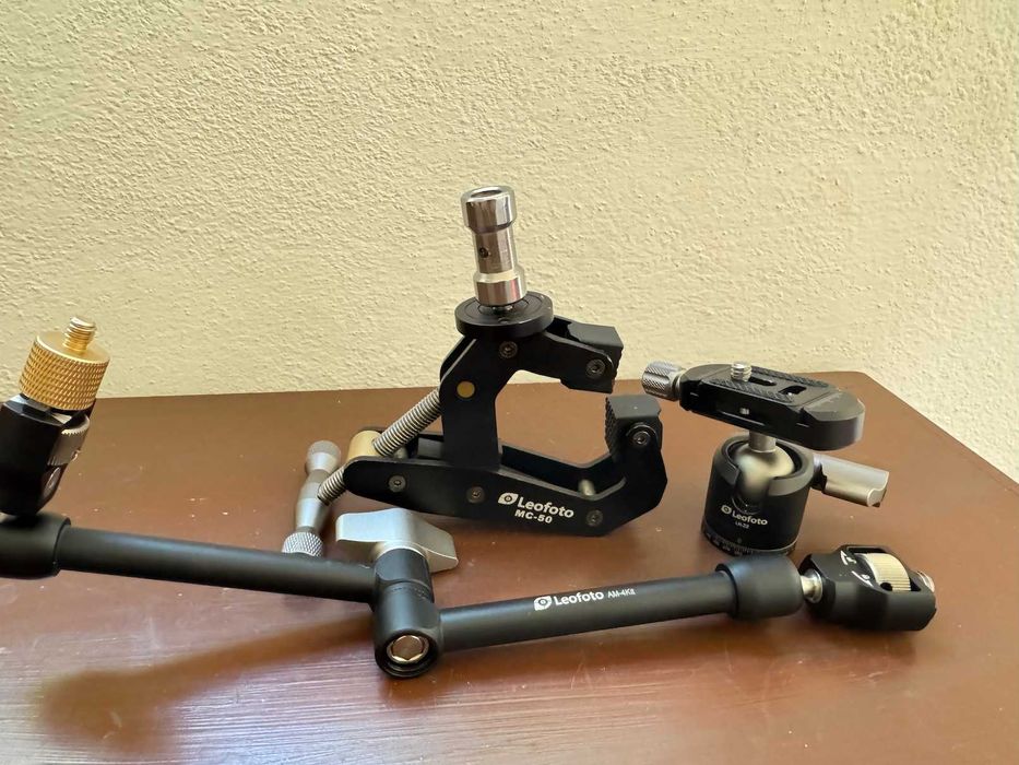 Leofoto: Head LH-22, Braço Mágico MC-50 e Clamp AM-4 - Pouco Usados