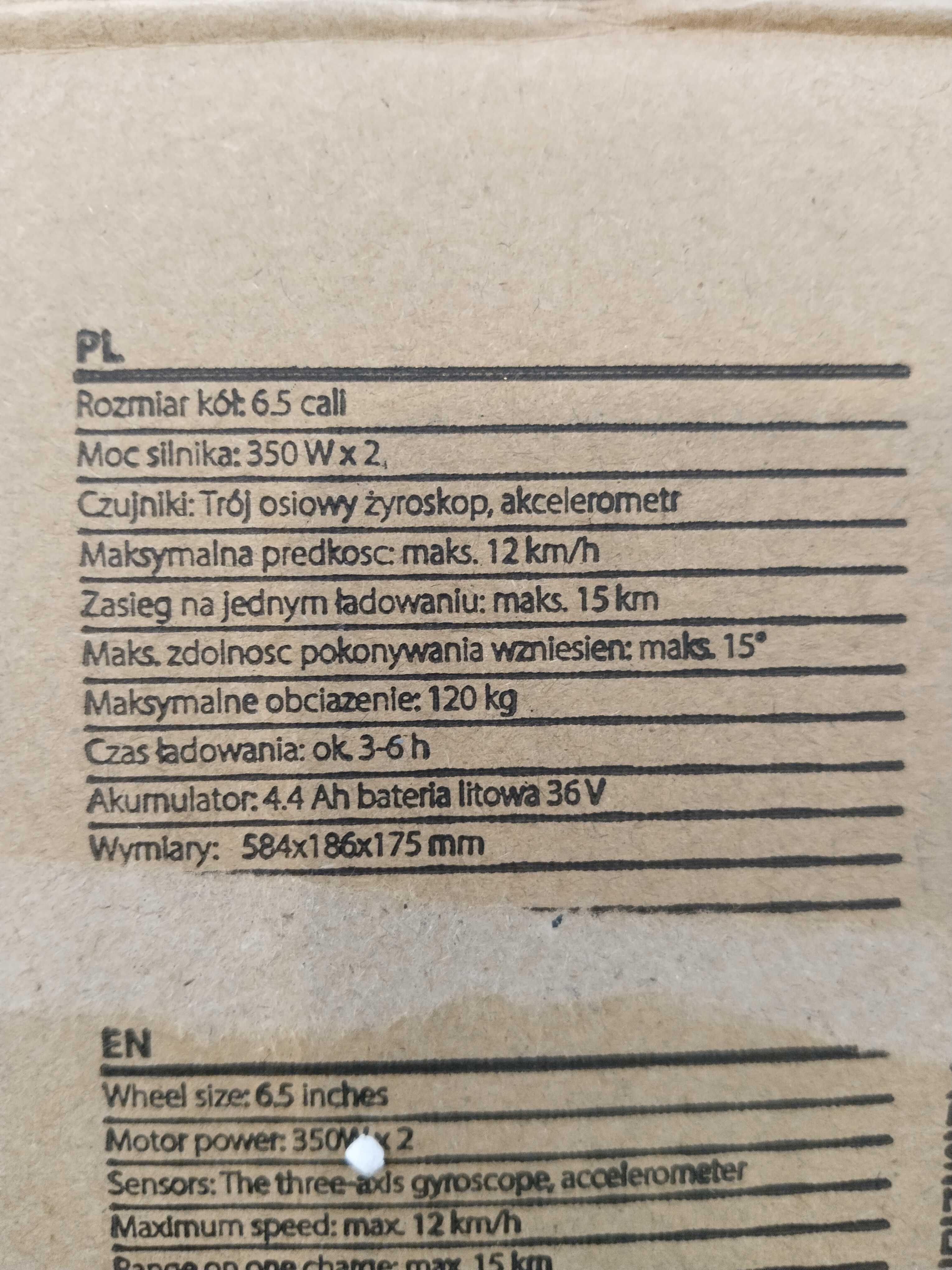 Deskorolka elektryczna 6,5 z podświetlanymi kołami /Nowy Lombard/Cz-wa