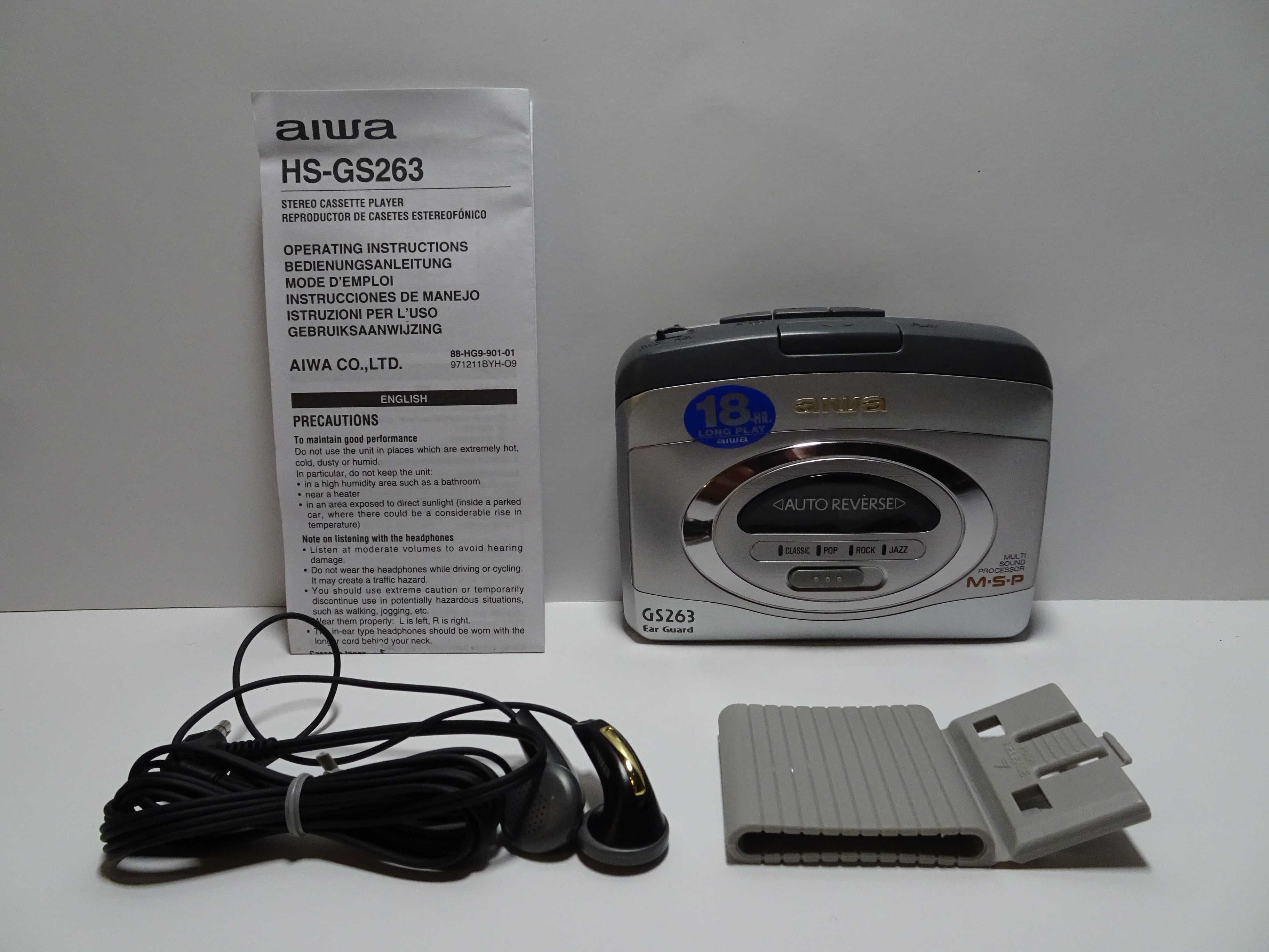 NOWY Walkman AIWA HS-GS263 (BK) Odtwarzacz Kasetowy MSP/ AR - 1998r.