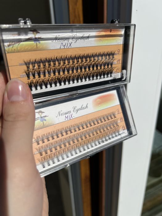 Вії накладні пучкові Несура Nesura Mix мікс довжин війки