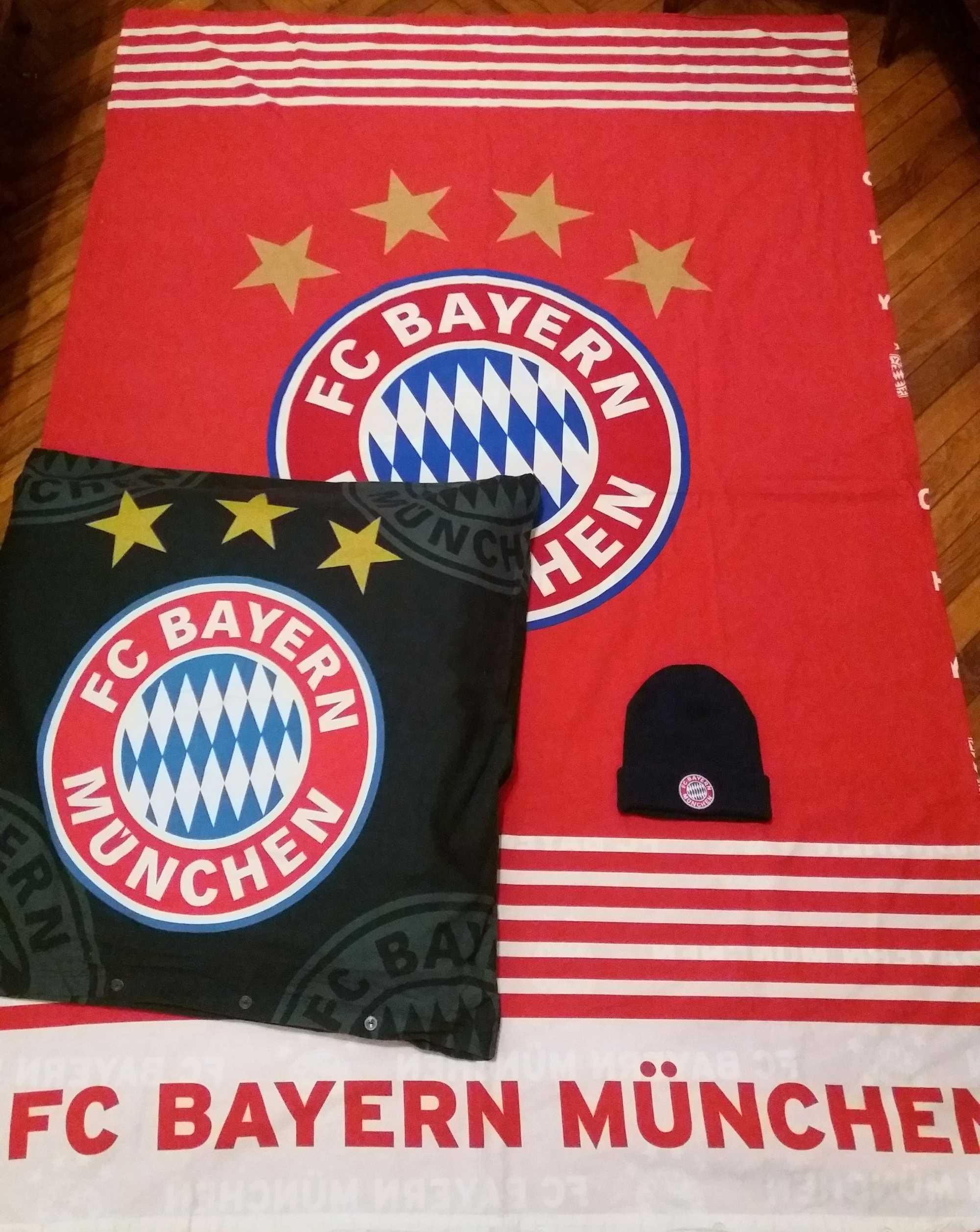 Набор с символикой ФК Бавария Мюнхен пододеяльник + наволочка + шапка