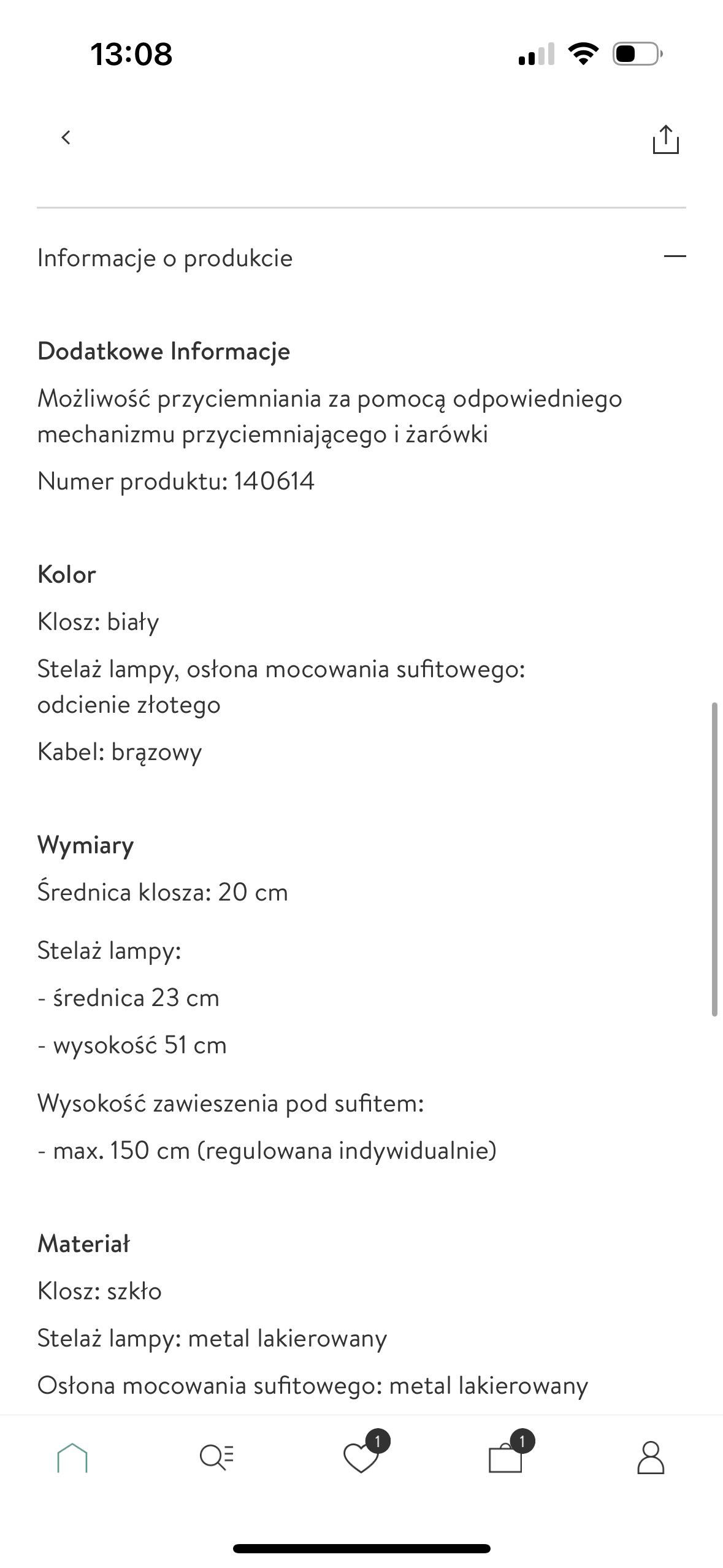 Lampa Avalon kolekcji Westwing