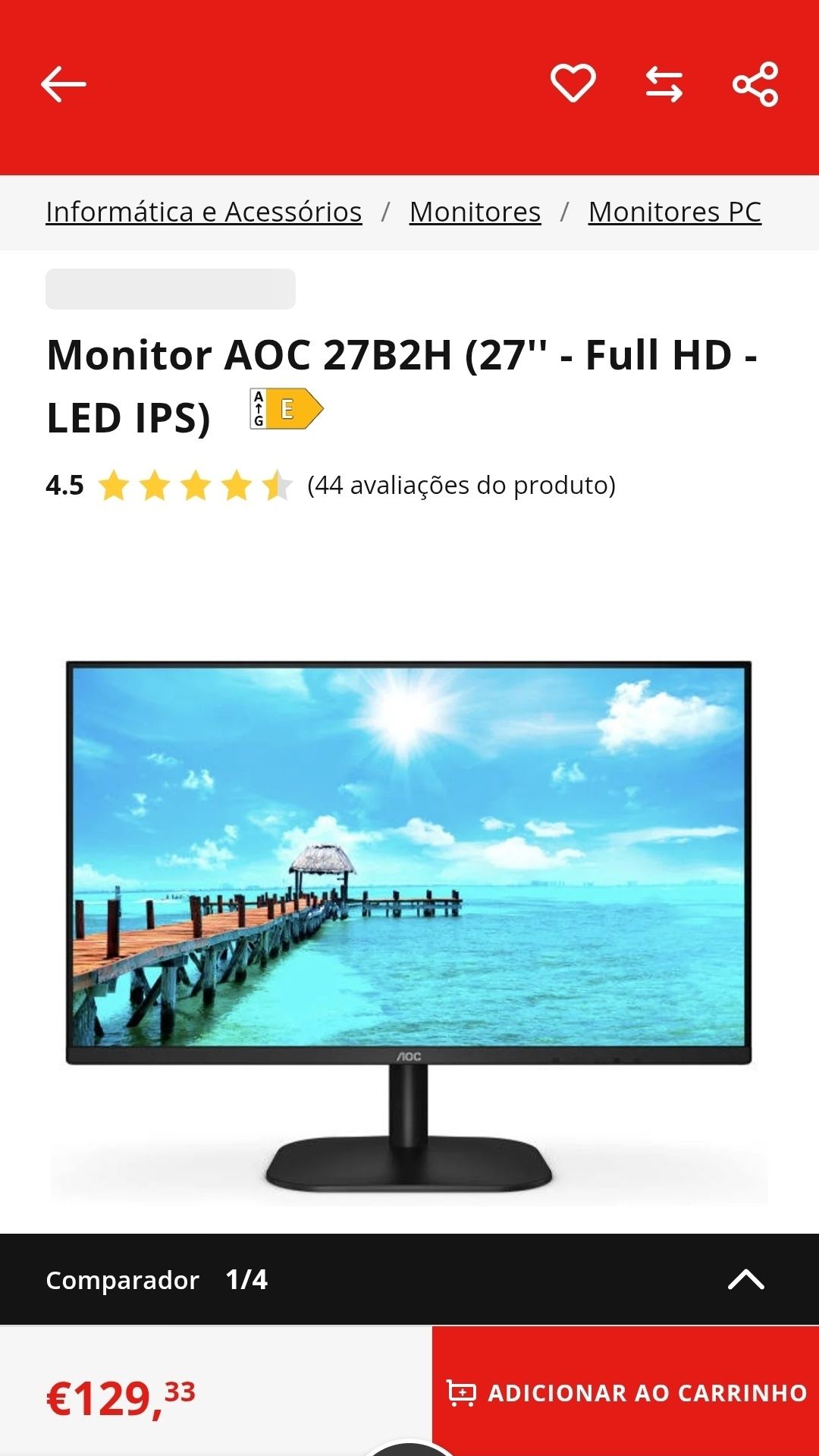 Monitor 27" Novo