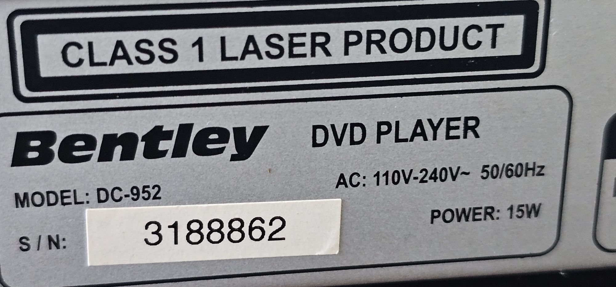 DVD Bentley DC-952