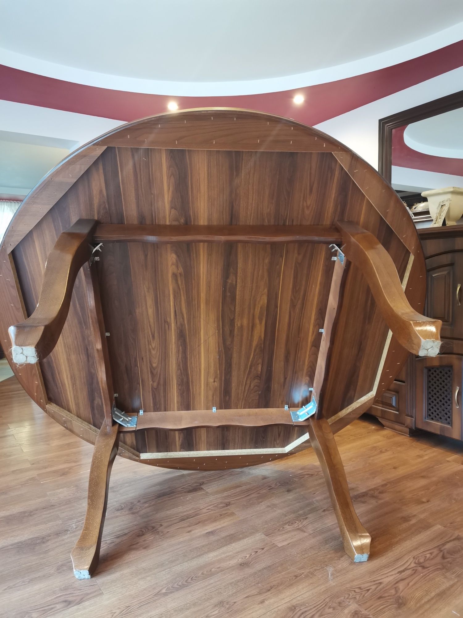 Stół duży okrągły stylowy 180 cm średnicy