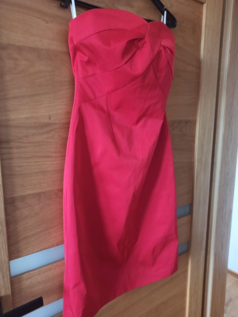 Sukienka Emoi czerwona dekolt serduszko wesele 38