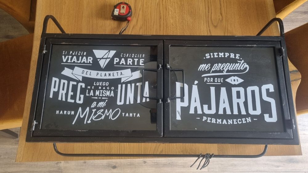 Szafka loft metalowa czarna podwieszana