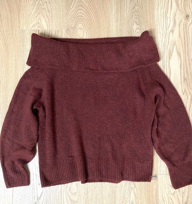 H&M brązowy sweterek wełna M