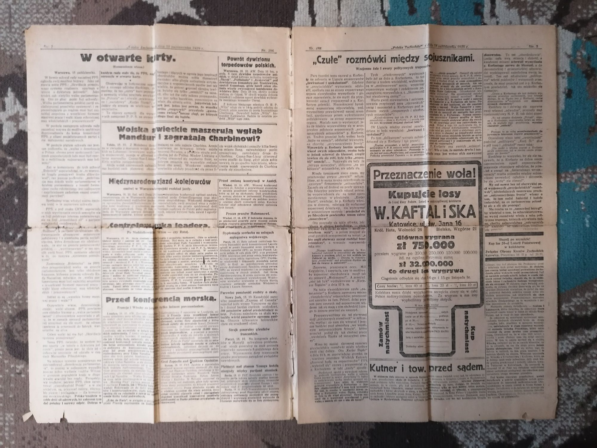 Sprzedam stara Polska gazetę z 1929 roku. ORGINAL