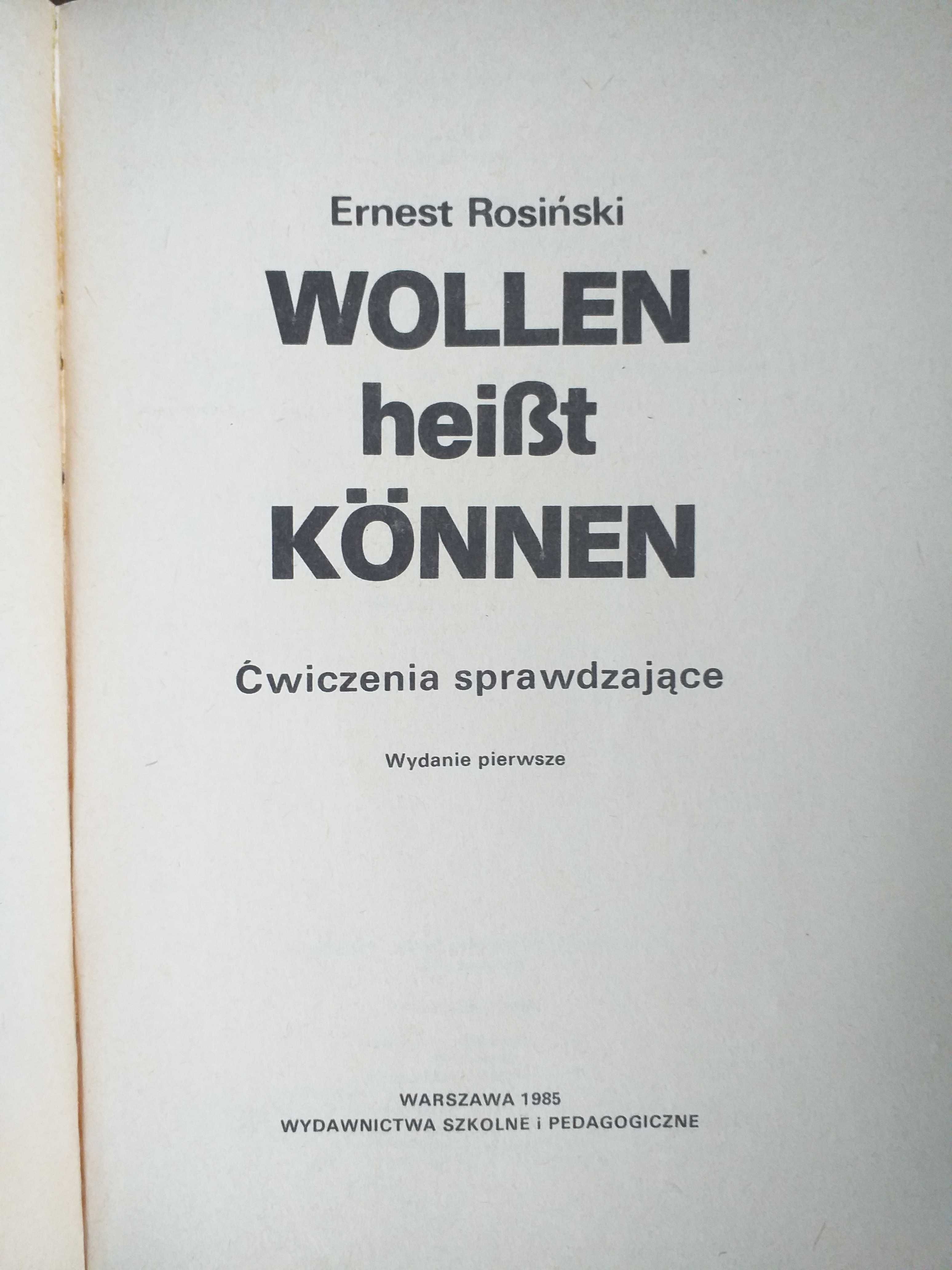 Wollen Konnen ćwiczenia sprawdzające z jęz. niemieckiego WSiP 1985