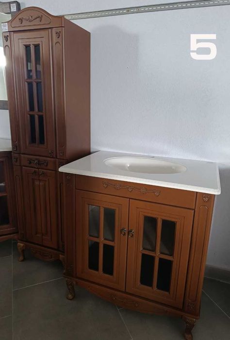 Меблі для ванної ретро (класика) РОЗПРОДАЖ тумба пенал дзеркало