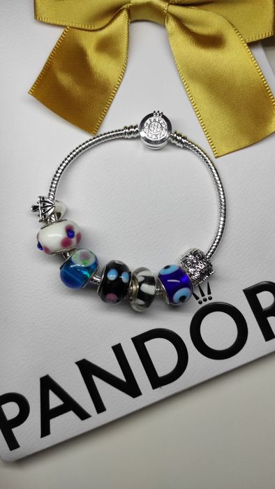 Bransoletka modułowa jak pandora charmsy murano 925 beads