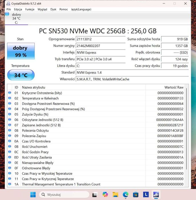Lenovo ThinkPad L580  Intel 8gen. 256GB Nvme,8Gb ddr4 Win11 ład. Usb-C