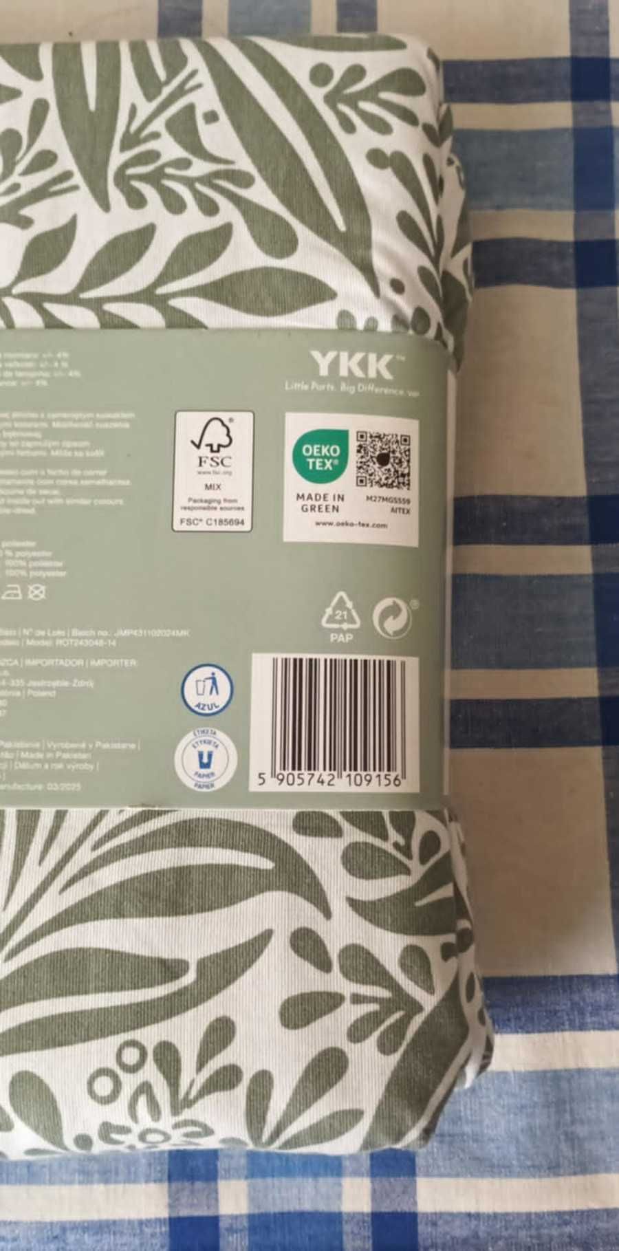 Komplet pościeli w wzorek liści Smukee 200 x 220 mikrofibra