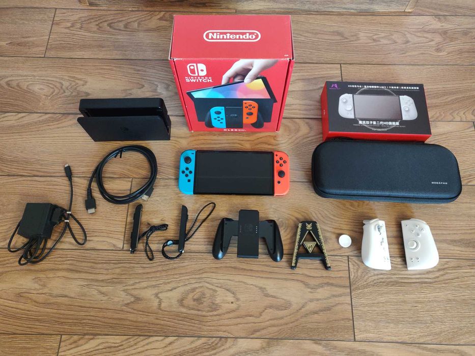 Nintendo Switch OLED karta 512GB zestaw z dodatkami