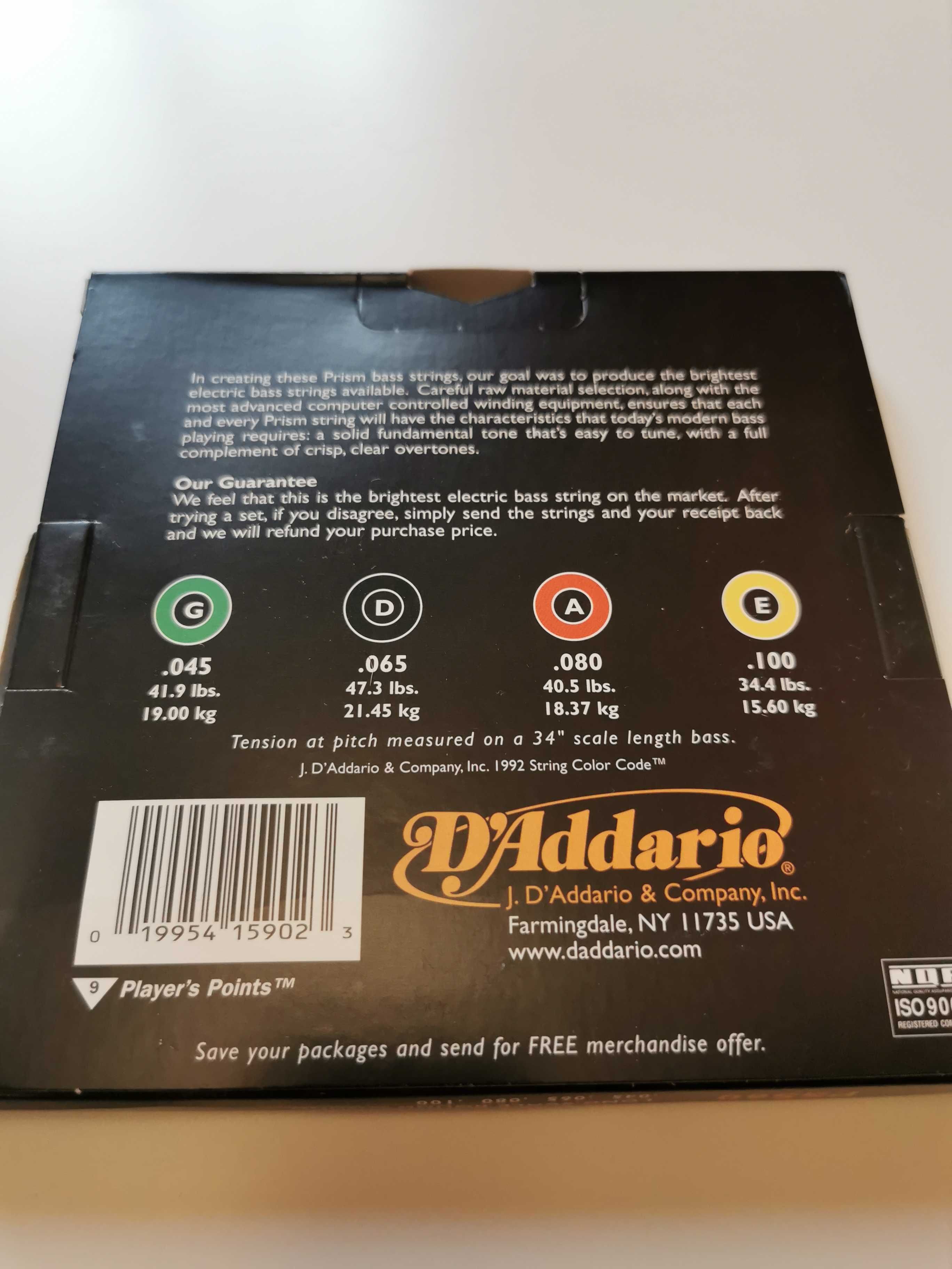 D'Addario PRISM (USA) басові струни / струны для бас-гитары / dadario