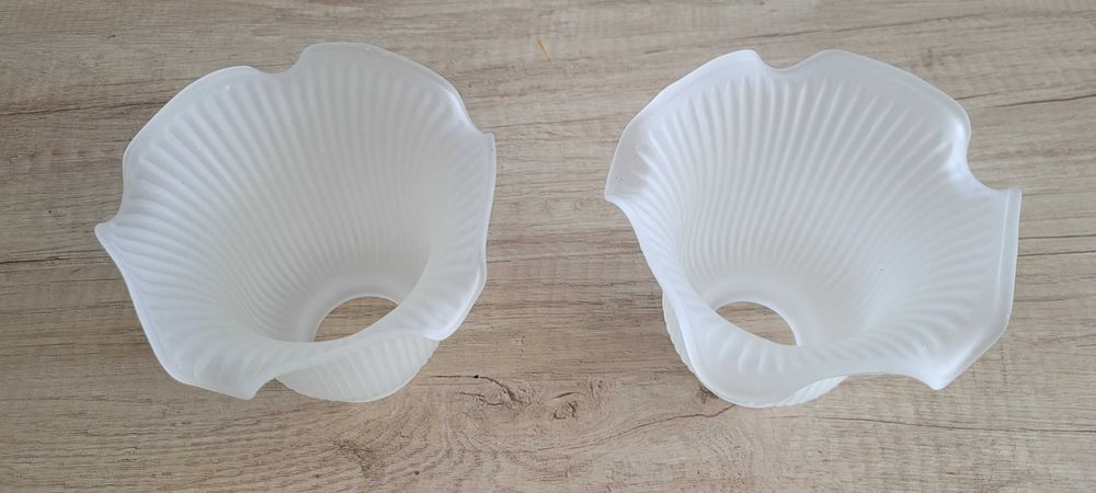 Dwa klosze do lampek-kinkietów.