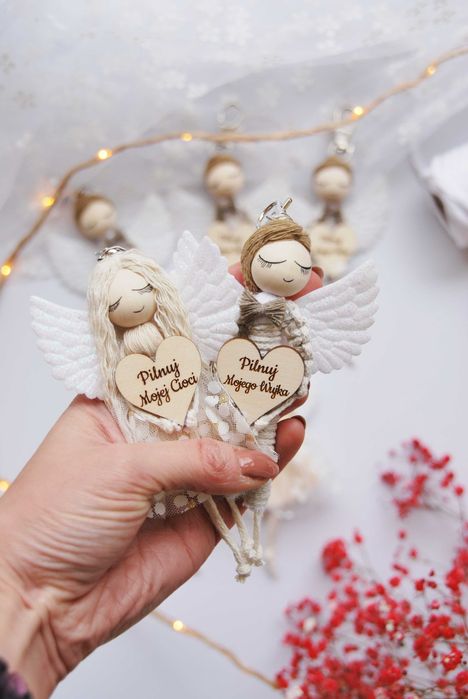 Personalizowany breloczek Anioł - dowolny napis! Brelok z aniołkiem