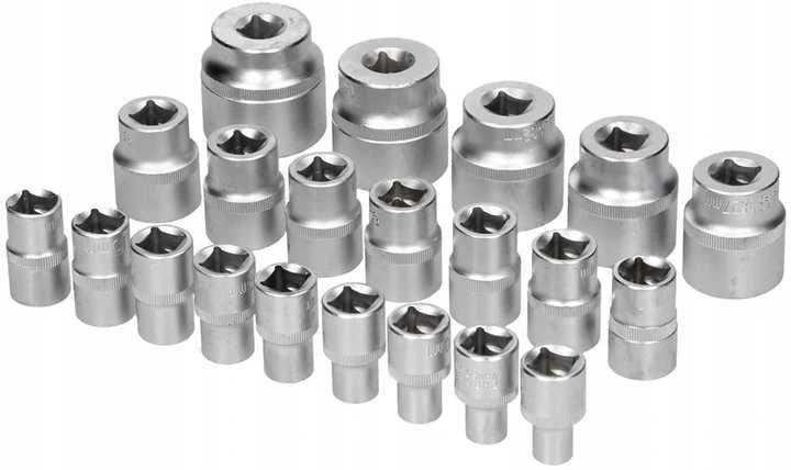 Nasadki SPLINE Klucze Nasadowe 21szt 8-36mm 12-kątne