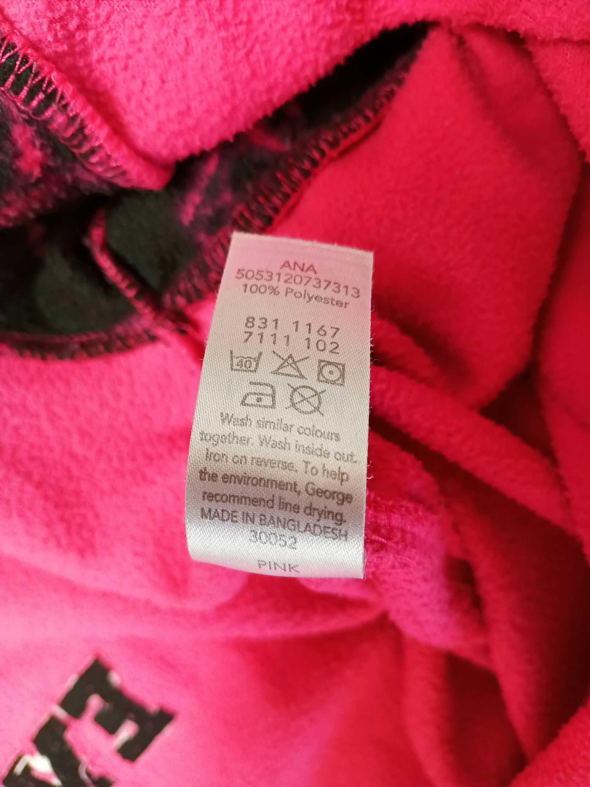 Ciepły kombinezon dresowy piżama body kostium strój różowy szlafrok M