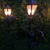 Садовый кованый фонарь "Музыкант" уличный фонарный столб "Музыканты"