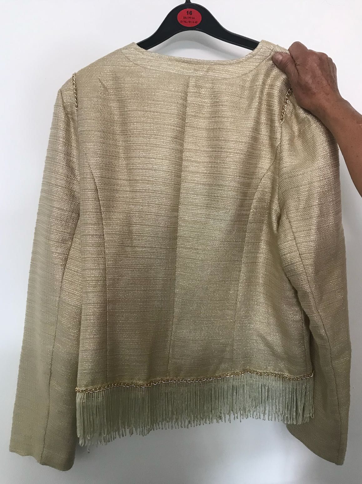Casaco Bege Dourado com franjas L/XL