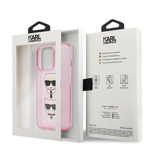 Etui Karl Lagerfeld do iPhone 13 Pro/13, 6,1" Różowe Glitter