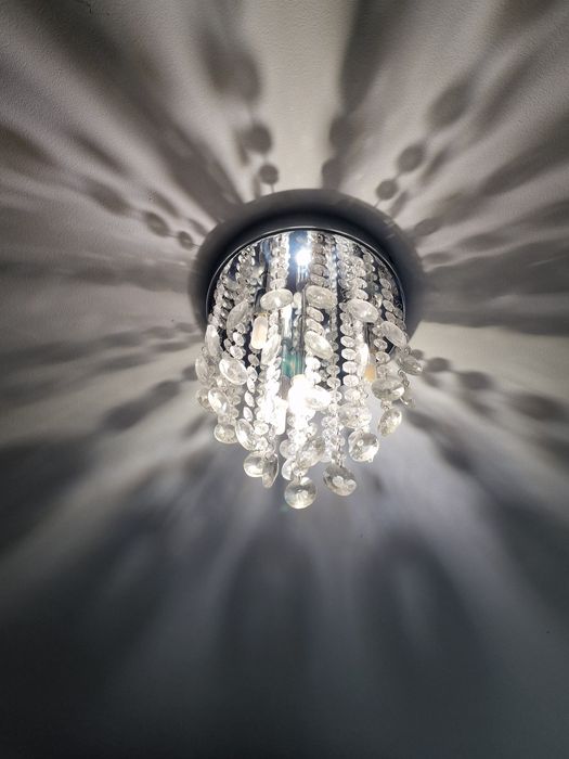 Żyrandol lampa led sufitowa z kryształkami + żarówki