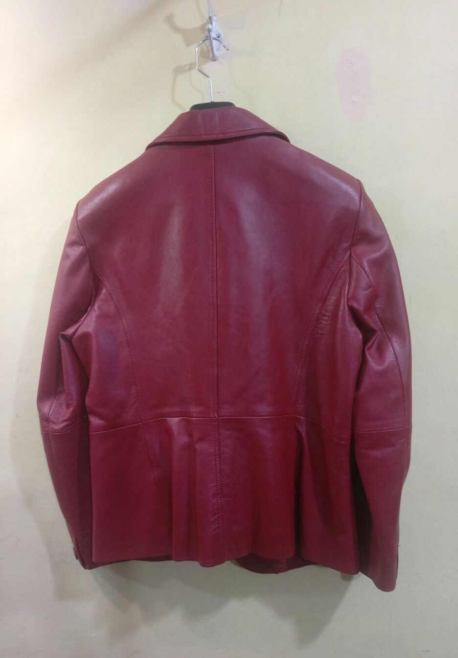 Оригинал красная кожаная куртка пиджак жакет Heine