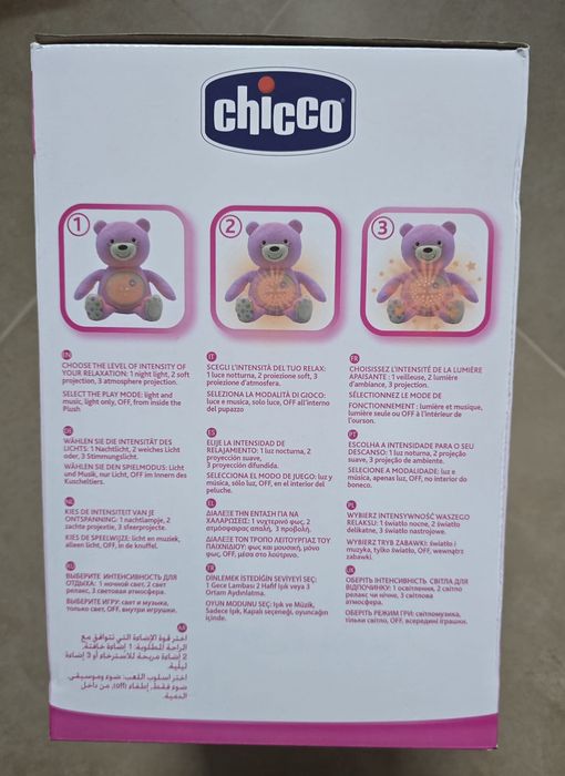 Nowy CHICCO MIŚ Pluszowy 3w1 projektor