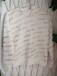 Sweatshirta estampada/frases/dourado, look descontraído Tam.11/12  C&A