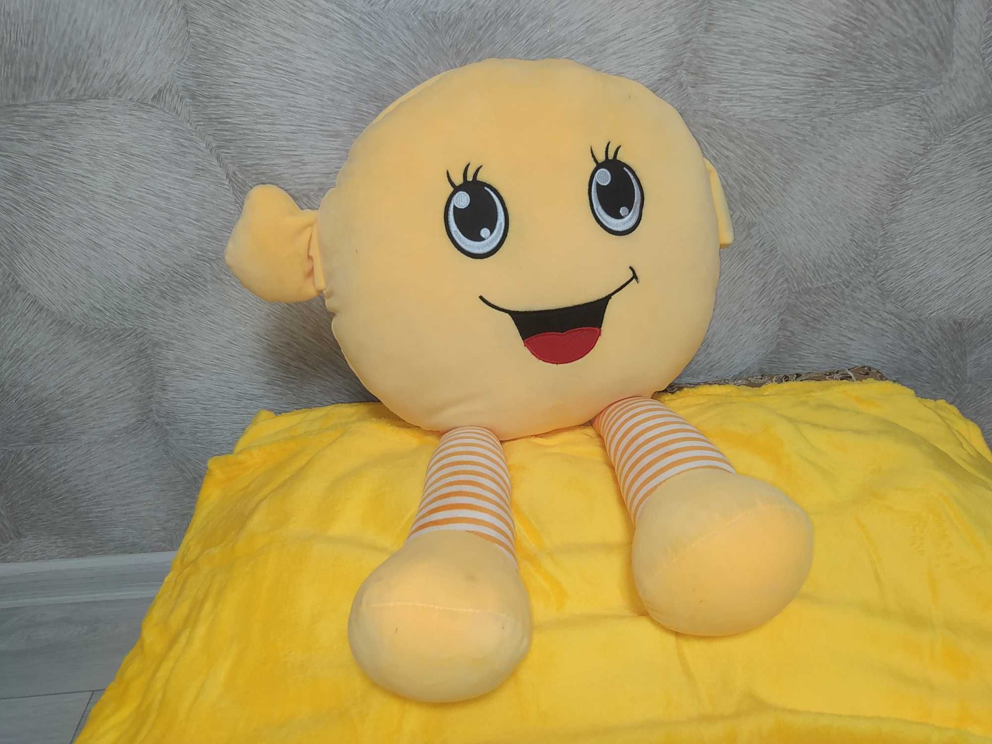 Іграшка подушка Смайлик Розумака з пледом 3 в 1, 40х33 см