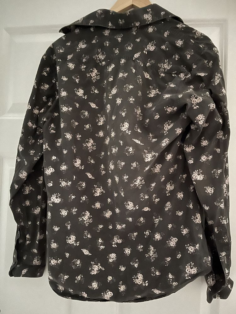 Koszula szara w kwiaty retro River Island M vintage