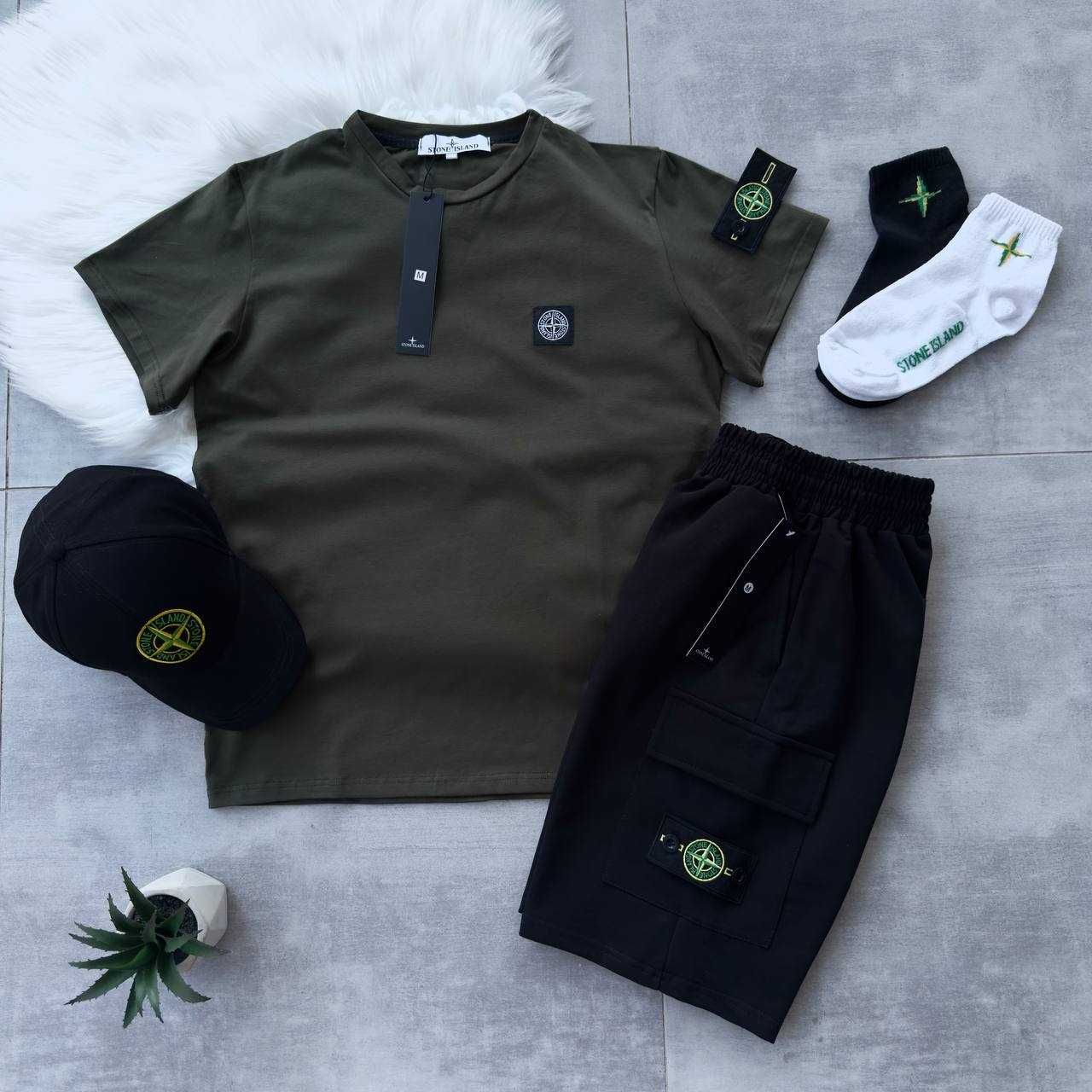 Костюм Stone Island футболка шорти Стон Айленд комплект літній XS-3XL