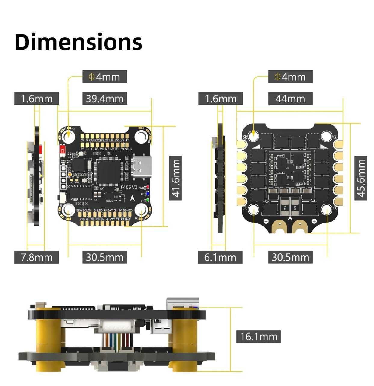 SpeedyBee F405 V3 з ESC 50A 3-6s BLHeli_S 4в1