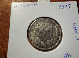 1 korona 1915 Węgry srebrna moneta